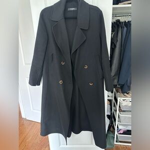 100% Black Wool Coat